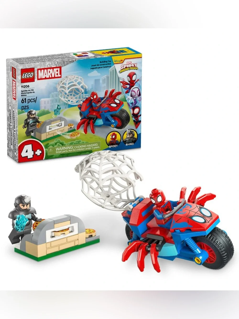 NIB. LEGO Marvel Spider-Man Spidey on his Motorcycle vs. Rhino
